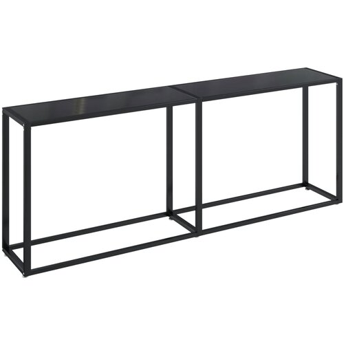 Maison Chic konzolna miza - miza ob steni črna 200x35x75,5 cm kaljeno steklo, (21786436) Cene