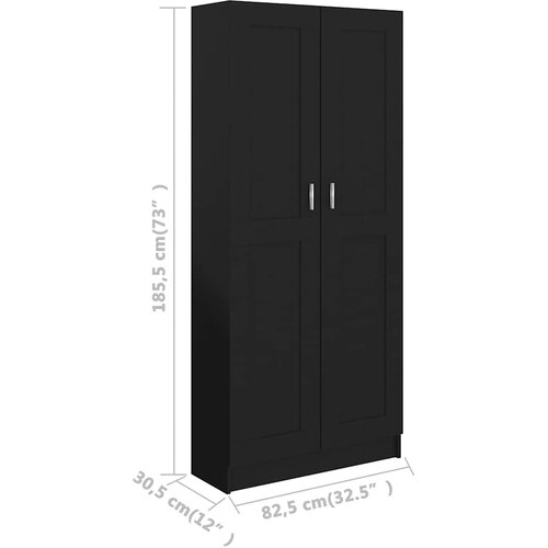  za knjige crni 82,5 x 30,5 x 185,5 konstruirano drvo Slike