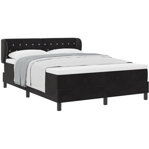 VidaXL Krevet s uzglavljem i madracem Crna 140x200 cm Bar&amp;scaron;un Slike