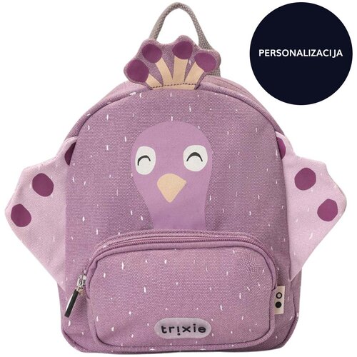 Trixie personaliziran otro&amp;scaron;ki nahrbtnik mrs. peacock z vezenim imenom Slike
