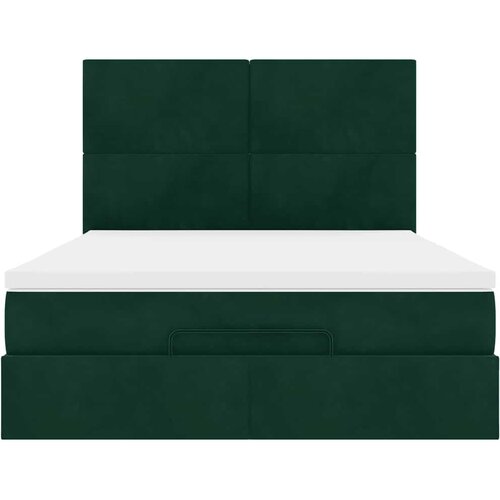  Ottoman krevet s madracima tamnozeleni 140x190 cm bar&amp;scaron;un Slike