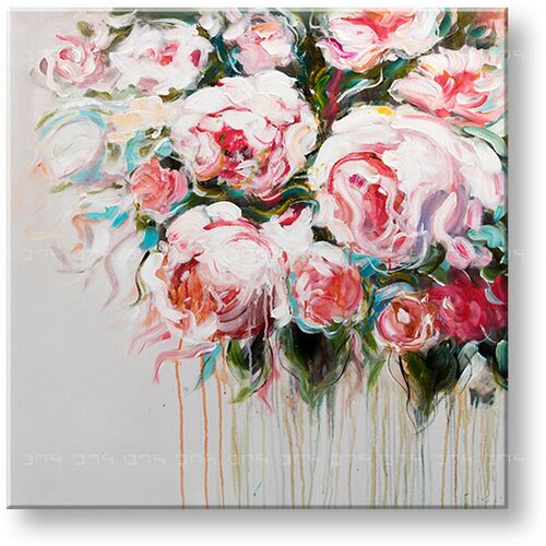  Naslikana slika na platnu CVETJE 1-delna CWF1671WE1 - 70x70 cm () Slike