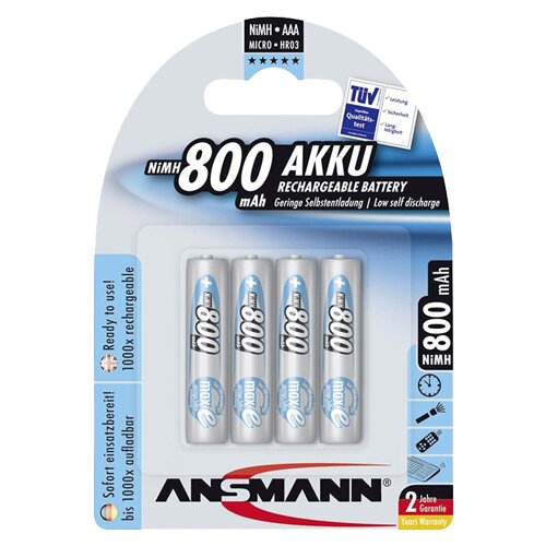 Ansmann Micro (AAA) akumulator NiMH maxE HR03 800 mAh 1.2 V 4 kosi, (20438084) Cene