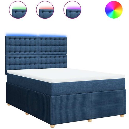 Maison Chic Box spring postelja - Vzmetna postelja z vzmetnico modra 140x190 cm blago SL11224, (21882907) Cene