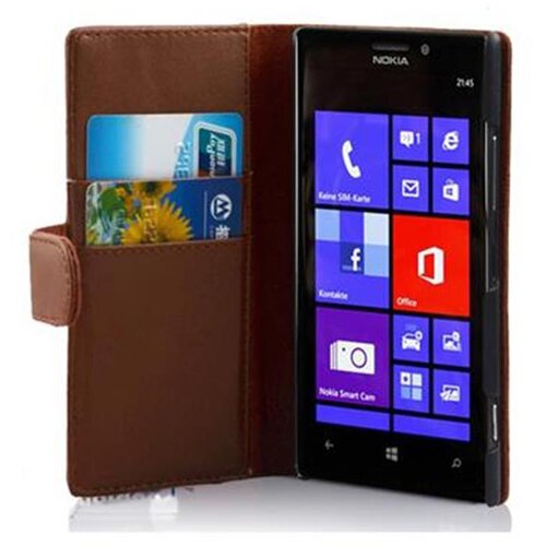 Cadorabo Ohi&scaron;je, združljivo z Nokia Lumia 925 v sedlo rjave barve - Za&scaron;čitni ovitek iz gladkega umetnega usnja in žep za kartice, (20560747) Cene