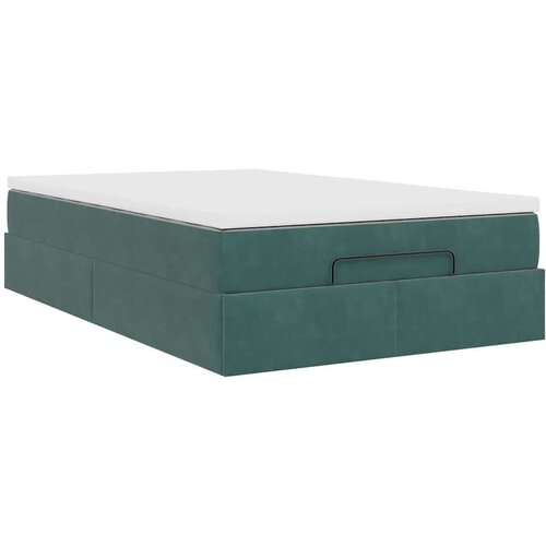 VidaXL okvir za krevet s madraca tamnozeleni 120x190 cm bar&amp;scaron;unasti Slike