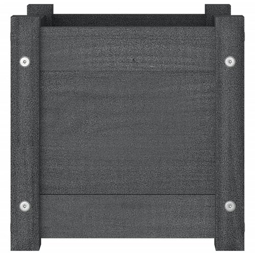  Vrtne sadilice 2 kom sive 31 x 31 x 31 cm od masivne borovine Slike