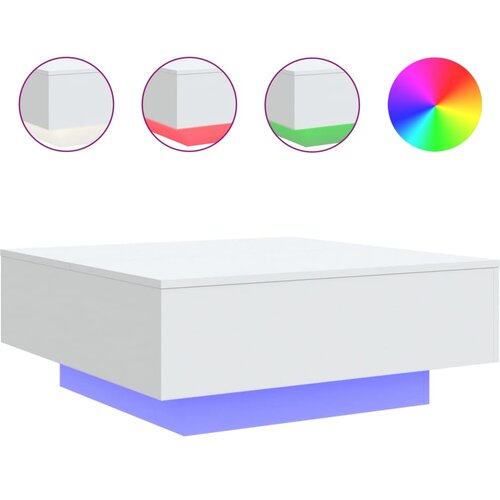 Maison Chic Klubska mizica - kavna mizica - Nizka mizica z LED lučkami bela 80x80x31 cm, (21752110) Slike