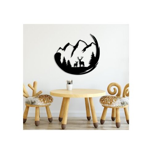 Opviq Zidna dekoracija Majka i sin 2, 49x53 cm, 1,5 mm, Crna Slike