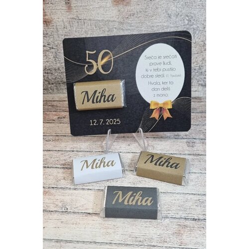  Sladka darilca za Abrahama – elegantna ploščica s čokoladico KABR 100-16b Cene