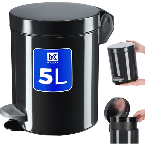 KADAX Ko&amp;scaron; za odpadke 5L s pedalom, črn, jeklen, (5000356678) Slike
