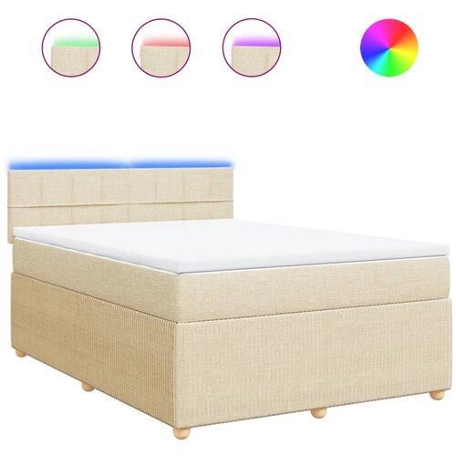 Maison Chic Box spring postelja - Vzmetna postelja z vzmetnico krem 160x200 cm blago SL11173, (21884348) Cene