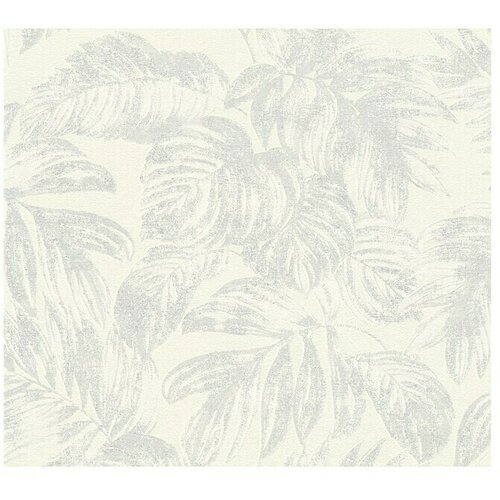 AS Creation Casual Living Flis tapeta (Bijela, srebrna, bež, Floral, 10,05 x 0,53 m) Slike