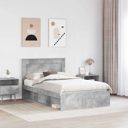  Okvir za krevet Beton 120 x 200 cm Čvrsto borovo drvo Slike