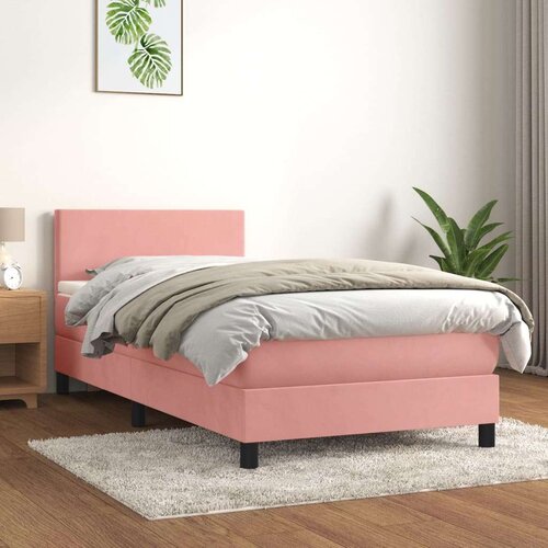 Box spring krevet s madracem ružičasti 100x200 cm baršunasti Cijene