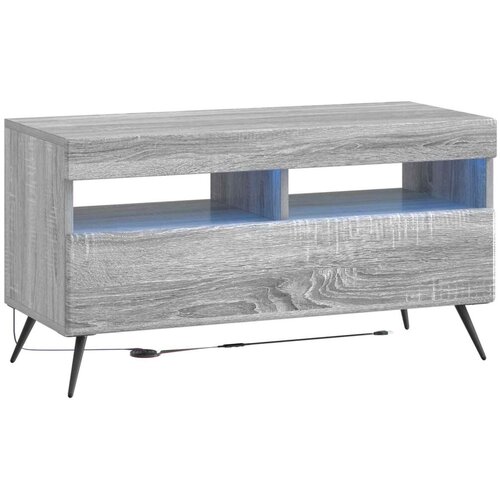  5-dijelni LED TV ormarić Siva Sonoma Konstruirano drvo - Siva Sonoma 81 cm Slike