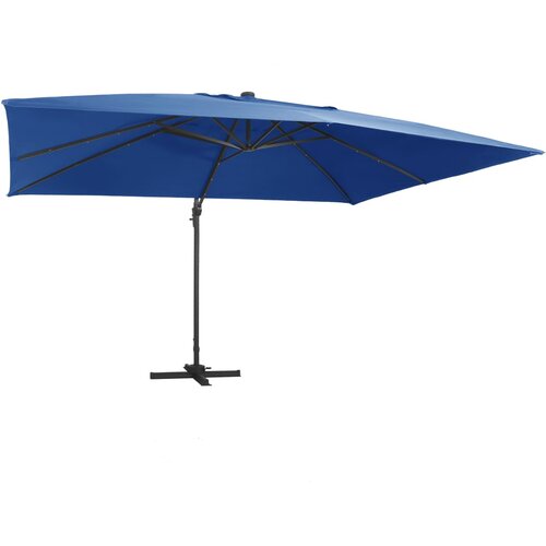 vidaXL konzolni suncobran s aluminijskom šipkom led 400x300 cm azurni Cijene