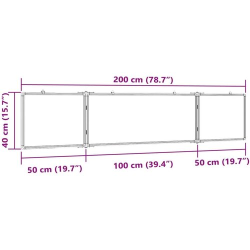  Magnetna bijela ploča sklopiva 200 x 40 x 1 7 cm aluminijska Slike