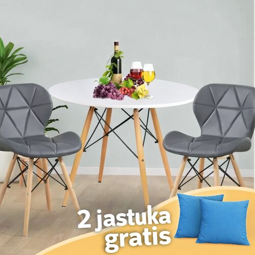 LEMON Set 2 trpezarijske pli&amp;scaron;ane stolice i sto Freja sivi 25-KS012-25-KS001 Slike
