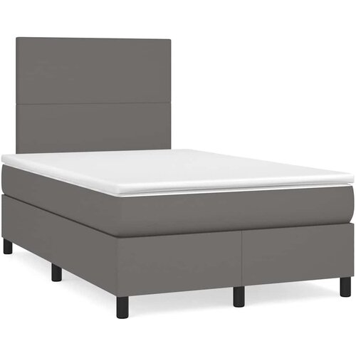 Krevet s oprugama i madracem LED sivi 120x190 cm umjetna koža Cene