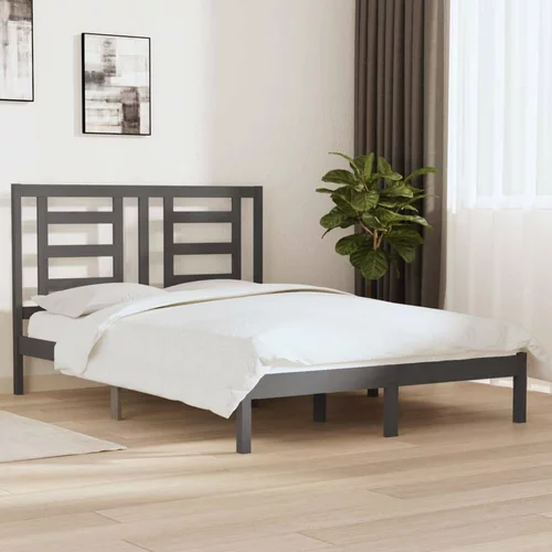  za krevet od masivne borovine sivi 140 x 190 cm