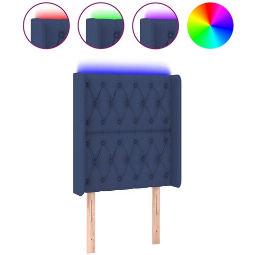 Maison Chic led posteljno vzglavje - vzglavna omarica - nočna omarica modro 83x16x118/128 cm blago, (21710651) Cene