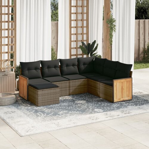 vidaXL 7-dijelni set vrtnih sofa sivi od poliratana Cijene