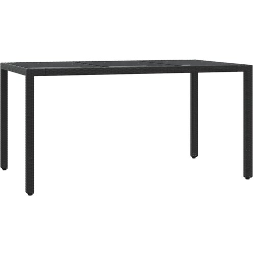 7-dijelni vrtni blagovaonski set s jastucima crni od poliratana Crna 150 cm table length Slike