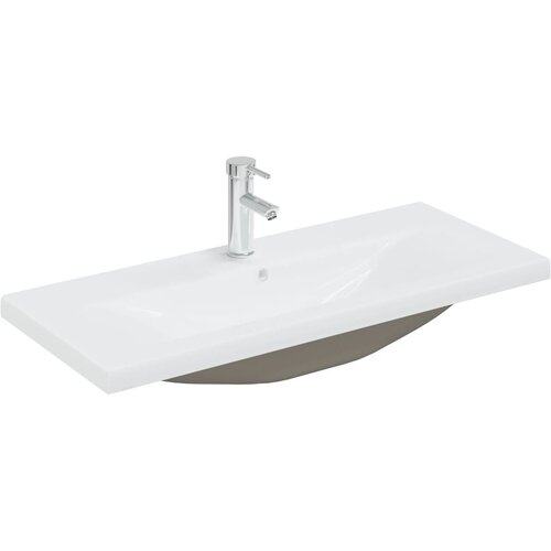 Maison Chic Vgradni Umivalnik - Kopalna umivalnik - Lavabo s pipo 91x39x18 cm keramičen bel, (21684533) Cene