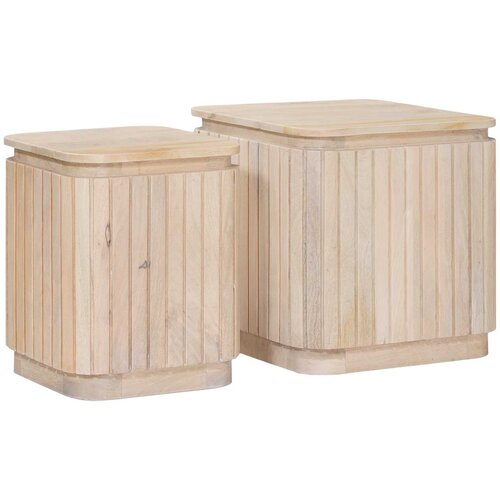  Set ručno rađenih bočnih stolova 2 pcs Bijela 45 x 45 x 45 cm Cijene