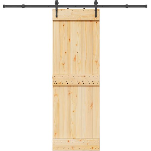 vidaXL Drsna vrata s kompletom vodil 70x210 cm trdna borovina Cene