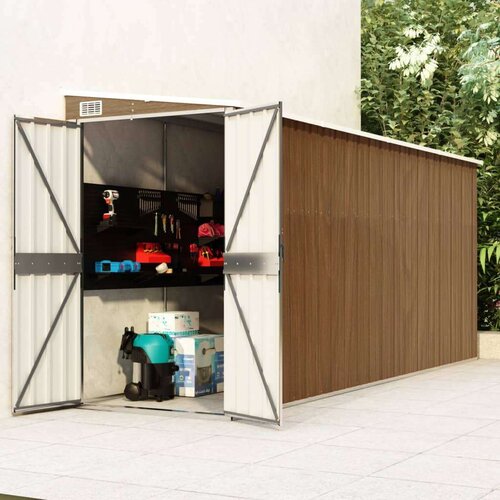vidaXL Vrtna lopa rjava 118x382x178 cm pocinkano jeklo Cene