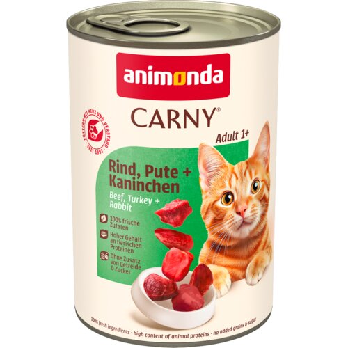  Ekonomično pakiranje animonda Carny adult 24 x 400 g - Govedina, puretina i kunić Cijene