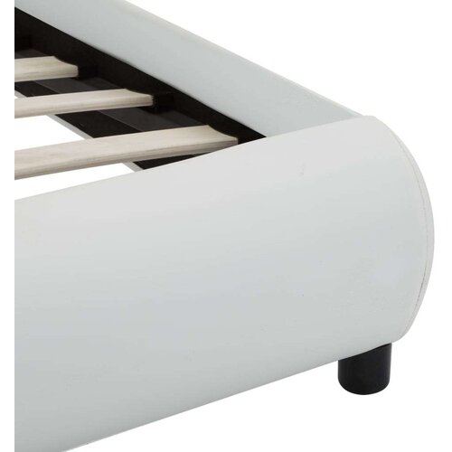  Okvir za krevet od umjetne kože s LED svjetlom bijeli 90x200 cm Slike