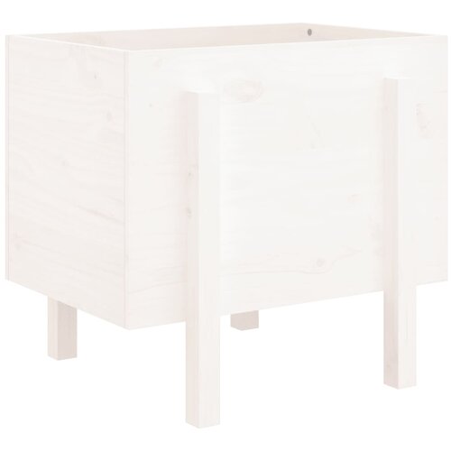 Maison Chic Vrtna visoka greda - cvetlična korita - Cvetlični Lonec bela 62x50x57 cm trdna borovina, (21789722) Cene