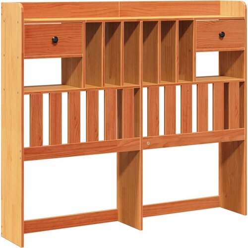 Maison Chic posteljno vzglavje - vzglavna omarica - nočna omarica s predelki vo&amp;scaron;čeno rjava 135 cm trdna borovina, (21709047) Slike