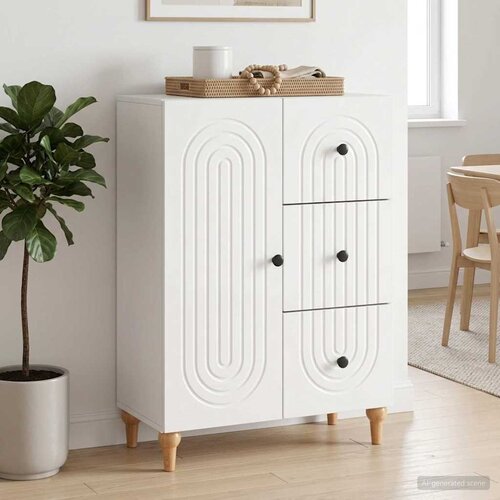  Kreveta s ladicama Bijela visokog sjaja 66 x 34,5 x 90 cm Slike