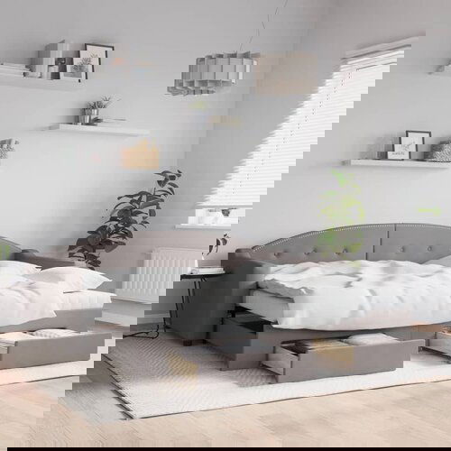 vidaXL Dnevni krevet na razvlačenje smeđesivi 90 x 200 cm od tkanine Cijene