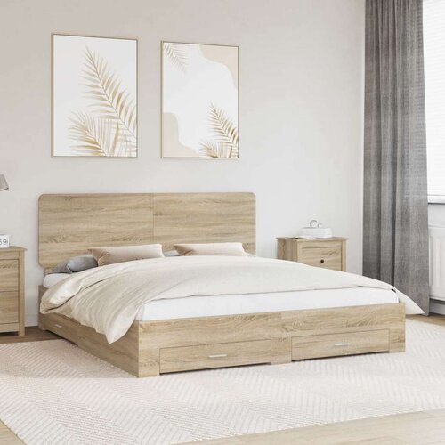  Okvir za krevet s uzglavljem Sonoma hrast 200 x 200 cm Cene