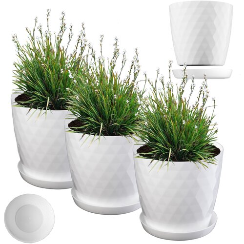 KADAX cvetlični lonec, sadilnik, pokrov, 20 cm, stojalo za rože, bela plastika, 3 kosi., (5000352818) Cene