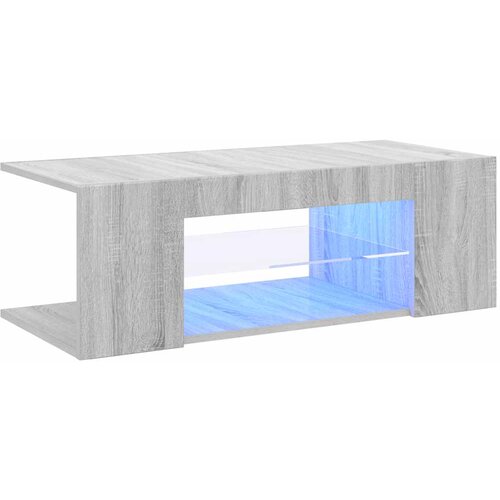  TV ormarić s LED svjetlima boja hrasta sonome 90 x 39 x 30 cm Siva Slike