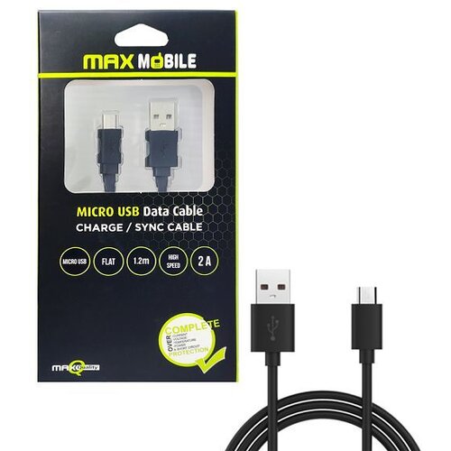 Max Mobile DATA KABEL MICRO USB FLAT crni 1.2m Cene