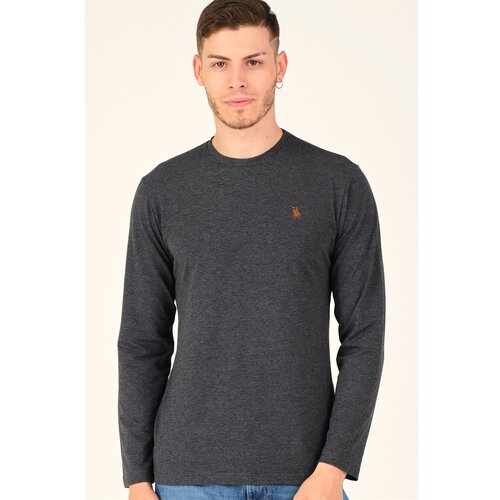 Dewberry T8588 BIKE COLLAR LONG SLEEVE T-SHIRT-GREY ANTHRACITE Slike