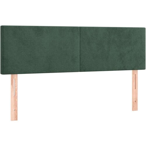 VidaXL Krevet s oprugama i madracem tamnozeleni 140x200 cm bar&amp;scaron;unasti Slike