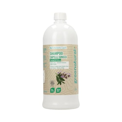 Greenatural &amp;Scaron;ampon proti prhljaju iz žajblja in koprive - 1000 ml Slike
