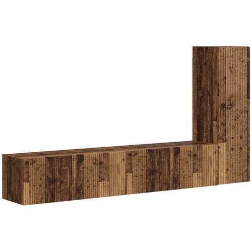  Set TV komoda 3 kom. Staro drvo Konstruirano drvo Smeđa 31 x 30 x 100 cm Slike