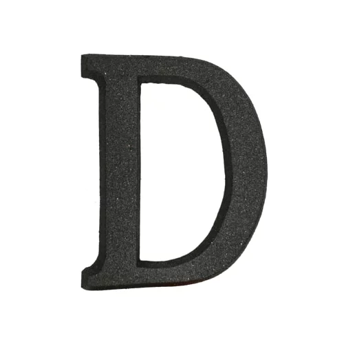 D kućni broj (Visina: 80 mm, Crne boje, Aluminij)