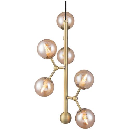 Halo Design 738861 - Visilica na sajli ATOM 6xG9/28W/230V prečnik 30 cm mesing/k. bež Slike