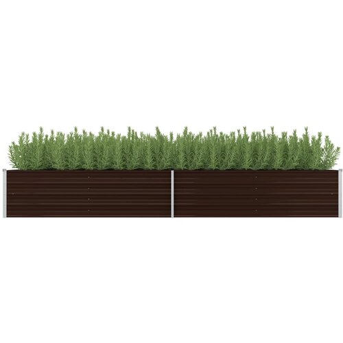 VidaXL Visoka greda rjava 320x80x45 cm pocinkano jeklo Slike