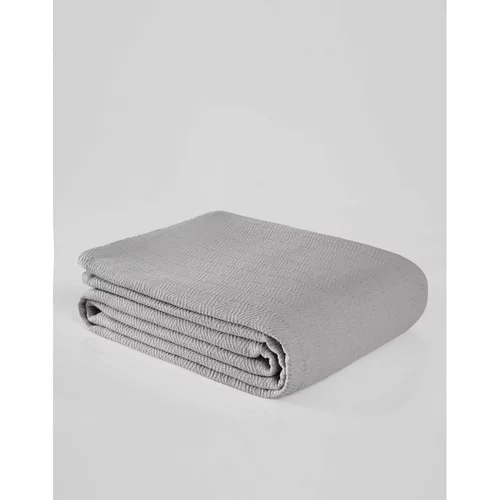 Mijolnir Sivi pamučni prekrivač za bračni krevet 200x230 cm Serenity –
